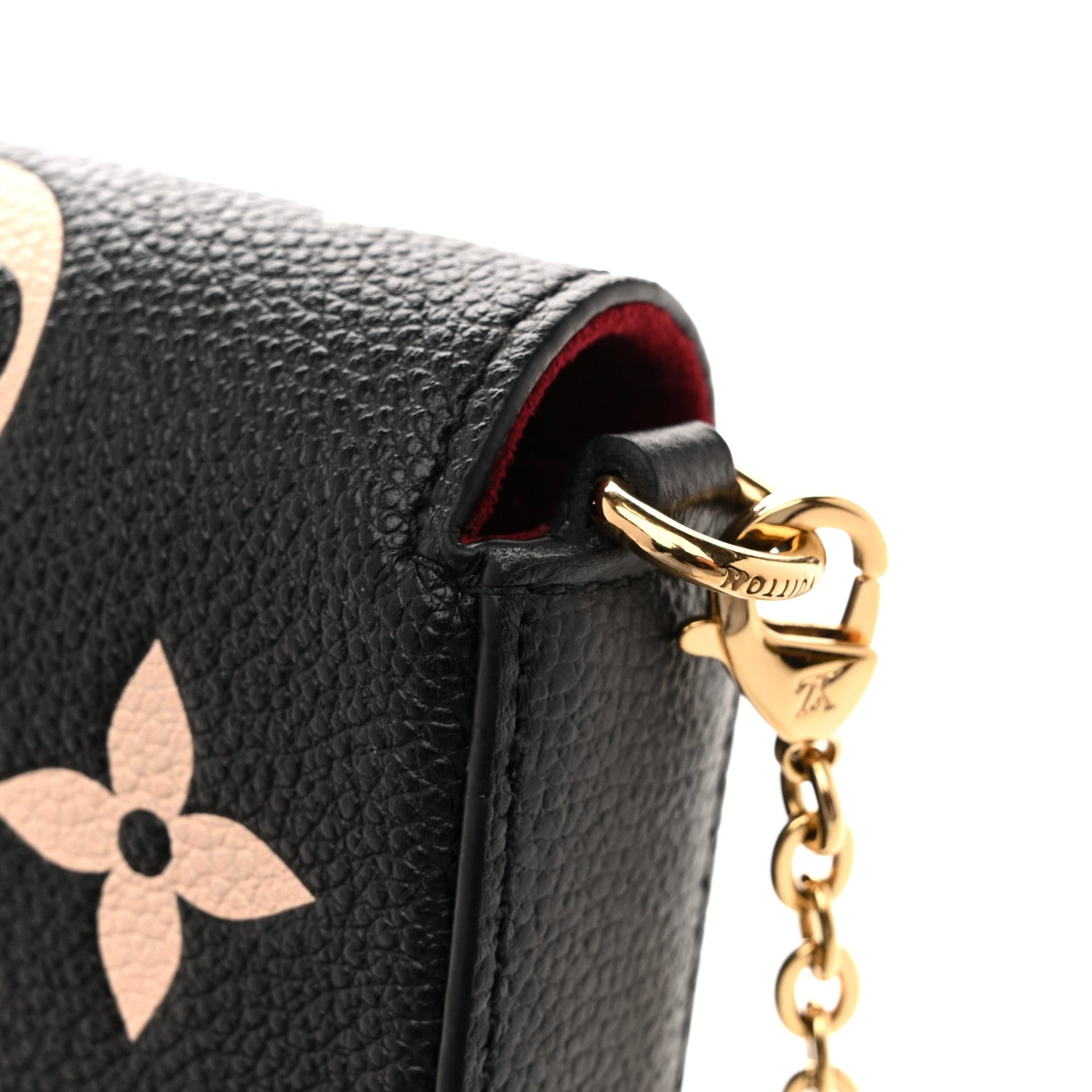 Louis Vuitton Empreinte Monogram Giant Felicie Pochette Black Beige
