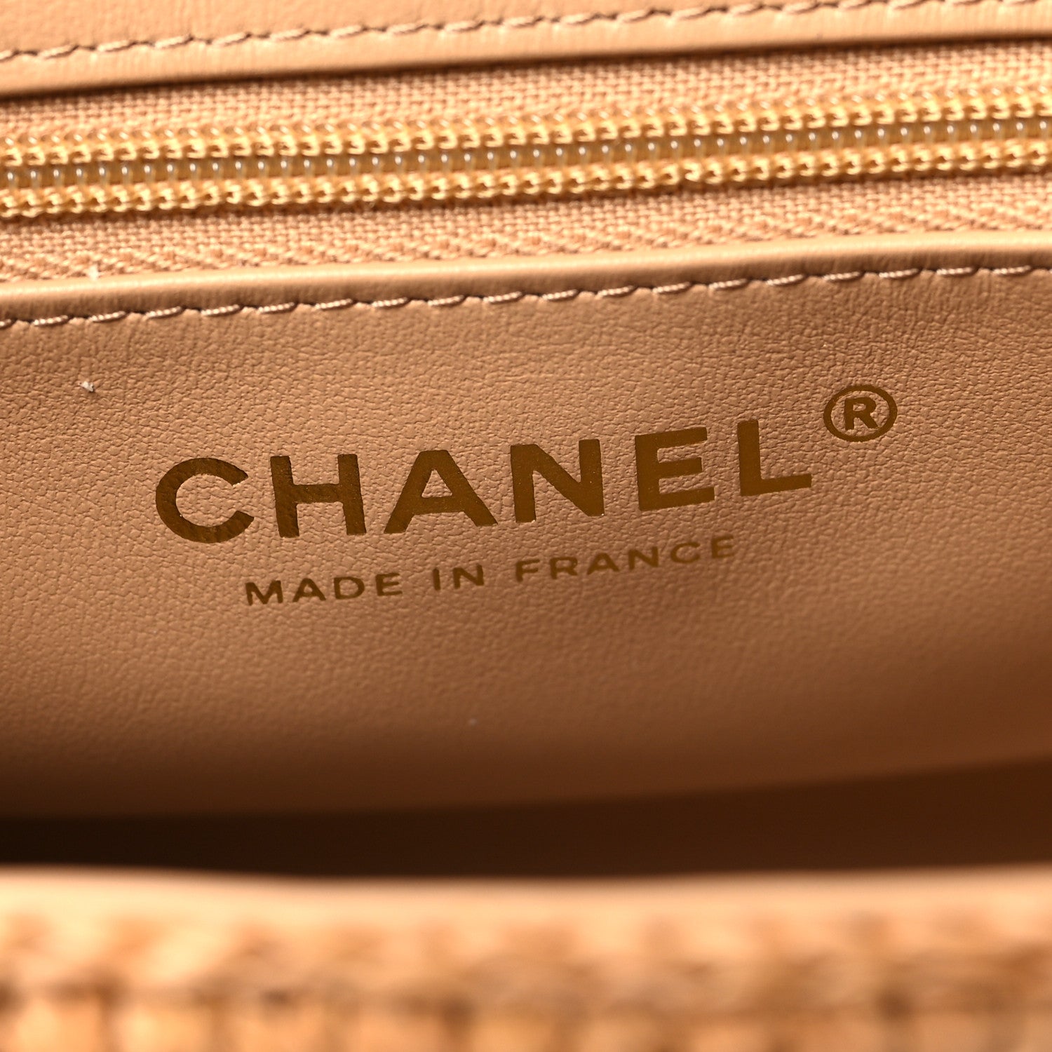 Chanel Braided Raffia Nano Kelly Flap Bag Dark Beige