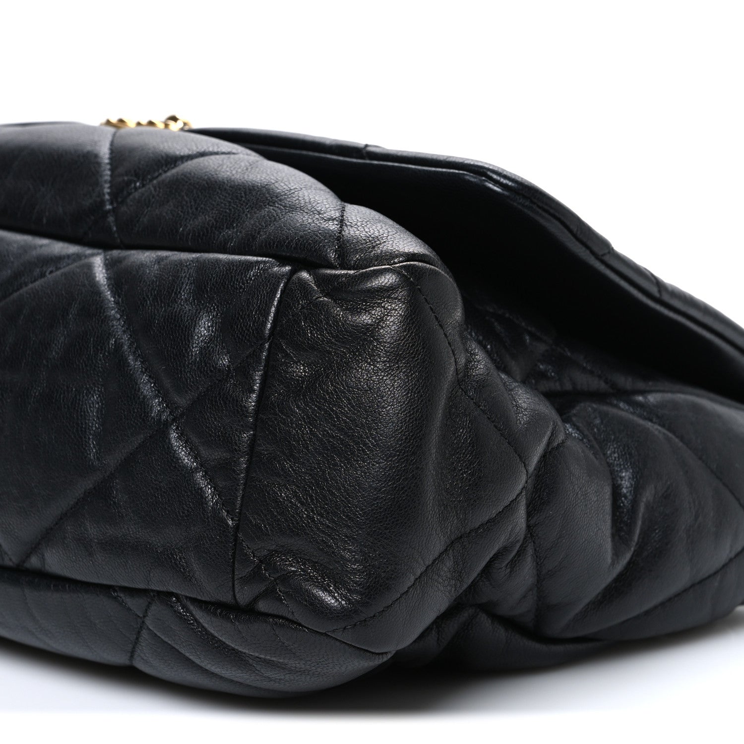 Chanel Shiny Goatskin Quilted Maxi Chanel 19 Flap Black