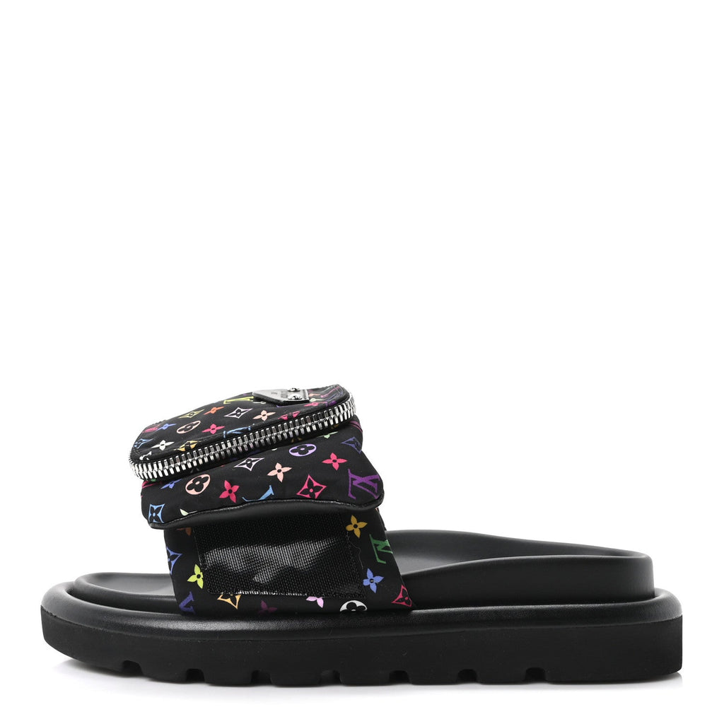Louis Vuitton LV X TM Monogram Multicolor Pool Pillow Flat Comfort Mule 35 Black