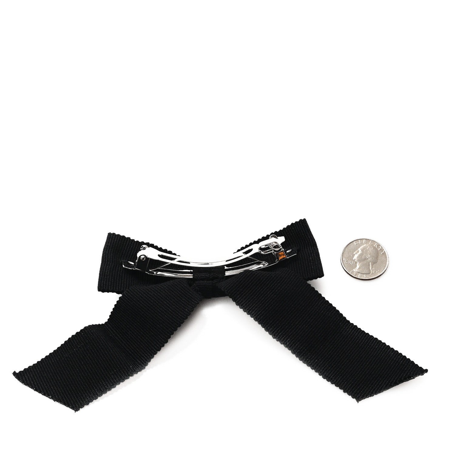 Grosgrain Bow CC Hair Clip Black