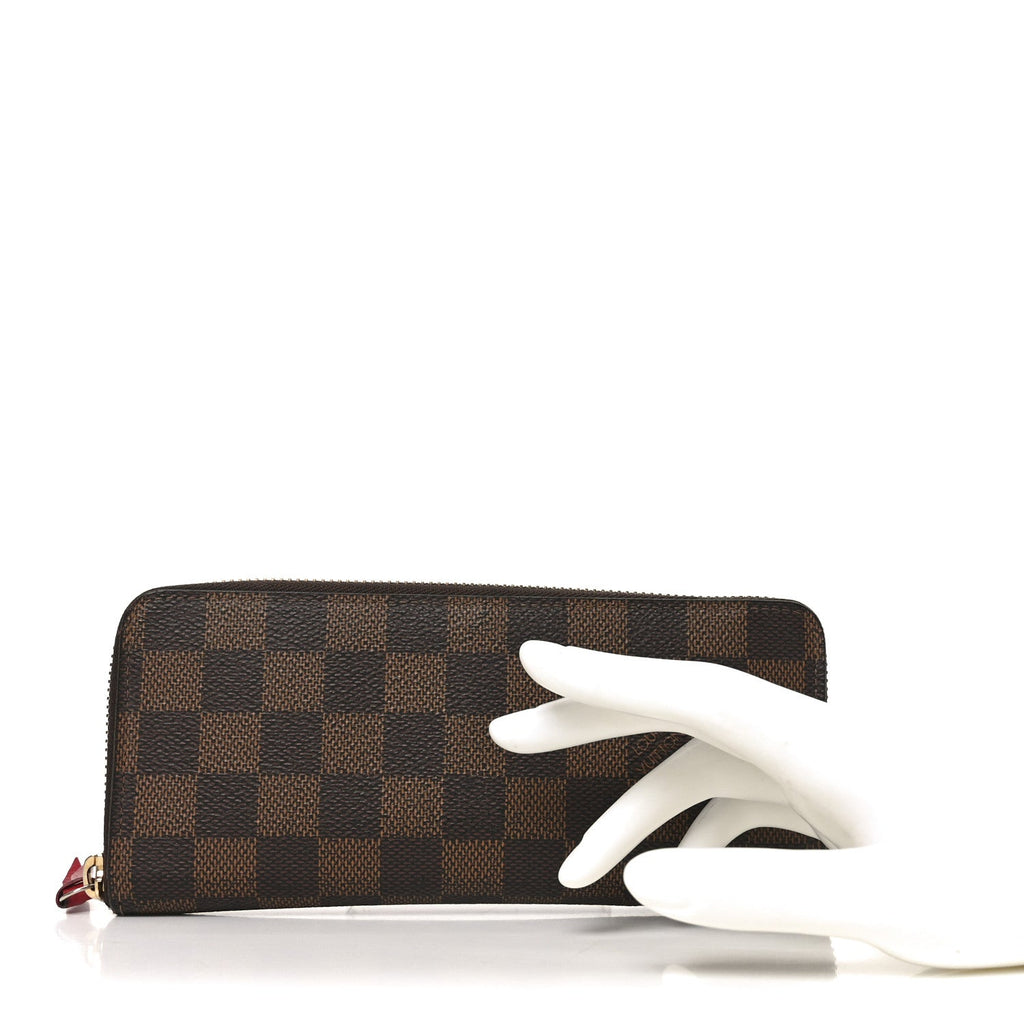 Louis Vuitton Damier Ebene Clemence Wallet Cherry