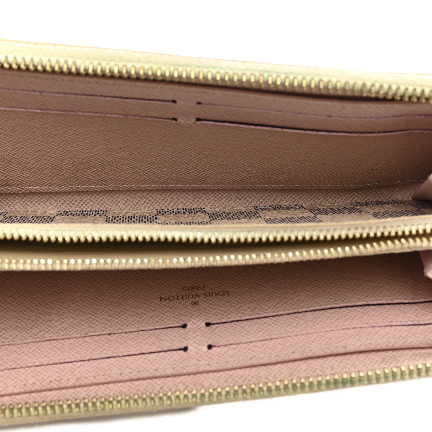 Louis Vuitton Damier Azur Clemence Wallet Rose Ballerine