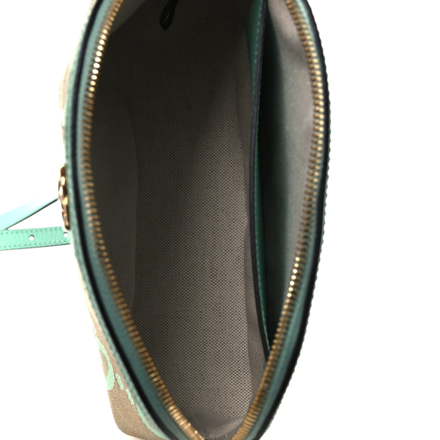 Gucci Monogram Jumbo GG Textured Dollar Calfskin Small Ophidia Dome Shoulder Bag Beige Pepperlight Mint
