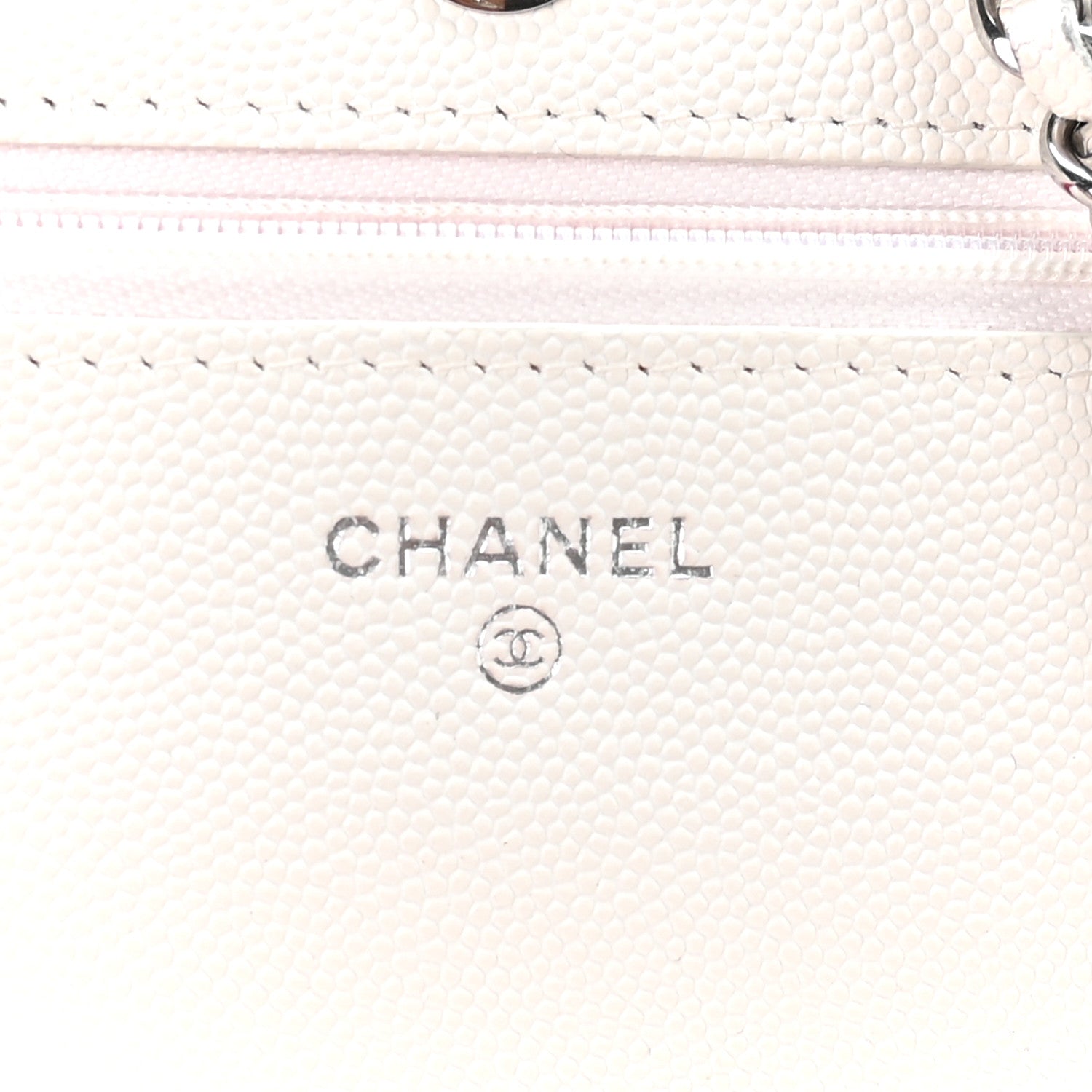 Caviar Quilted Chanel 19 Wallet on Chain WOC White Pink