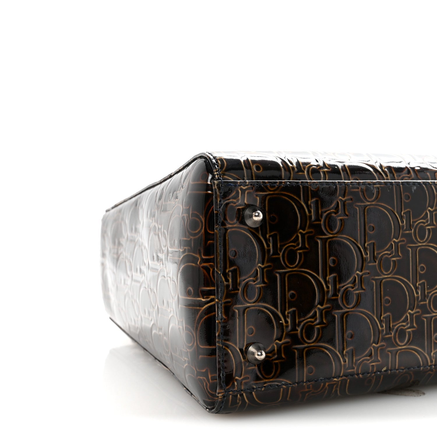 Christian Dior Patent Ultimate Medium Lady Dior Brown