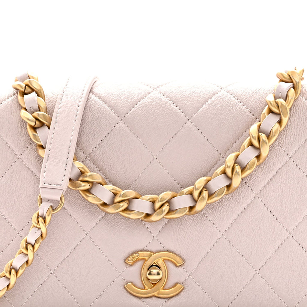 Chanel Shiny Lambskin Quilted Small Fashion Therapy Flap Bag Lilac
