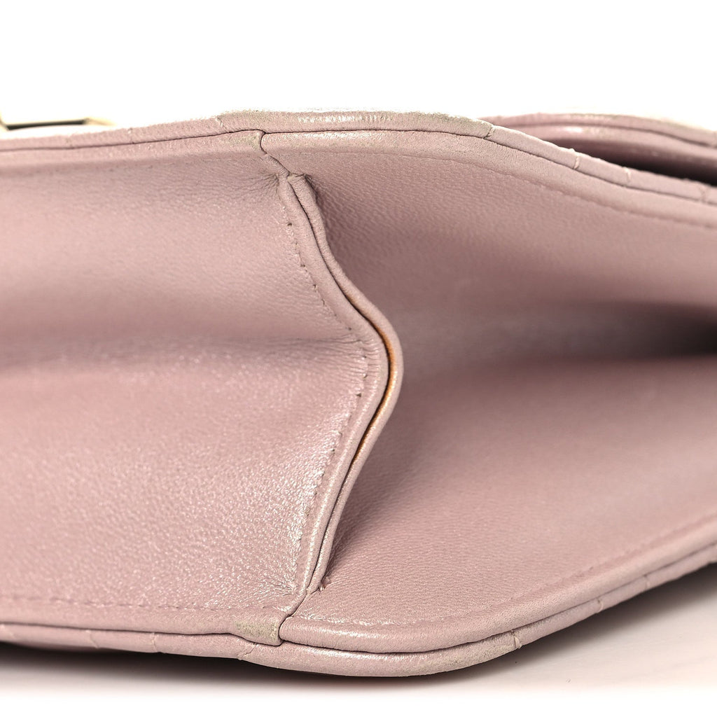 Christian Dior Pearly Lambskin Cannage Miss Dior Promenade Pouch Lotus