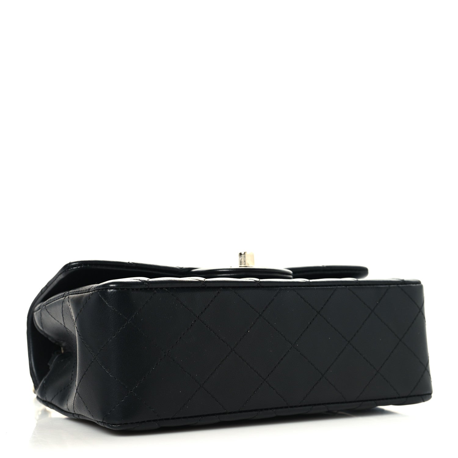 Chanel Lambskin Quilted Mini Rectangular Flap Black