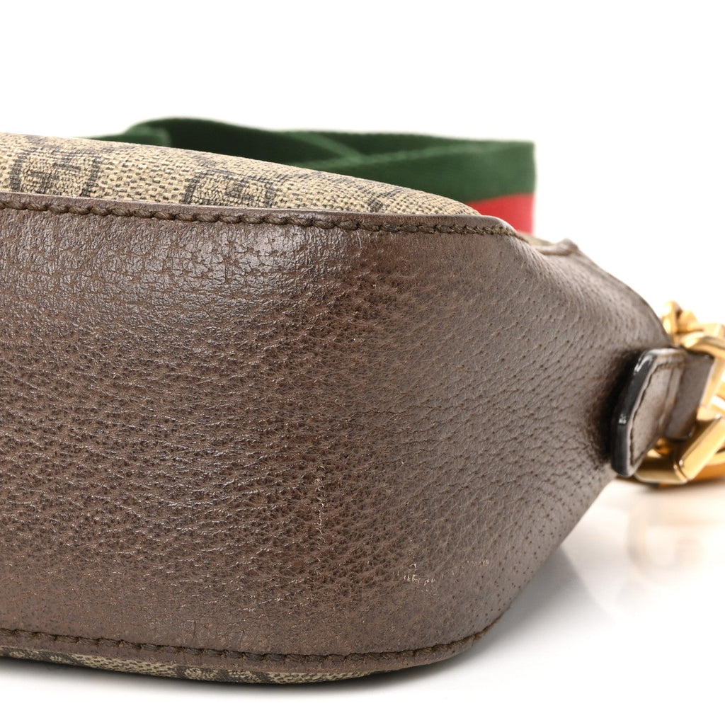 Gucci GG Supreme Monogram Web Neo Vintage Shoulder Bag Beige New Acero Crop