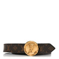 Louis Vuitton Calfskin Monogram 25mm LV Circle Reversible 80 32 Belt Black