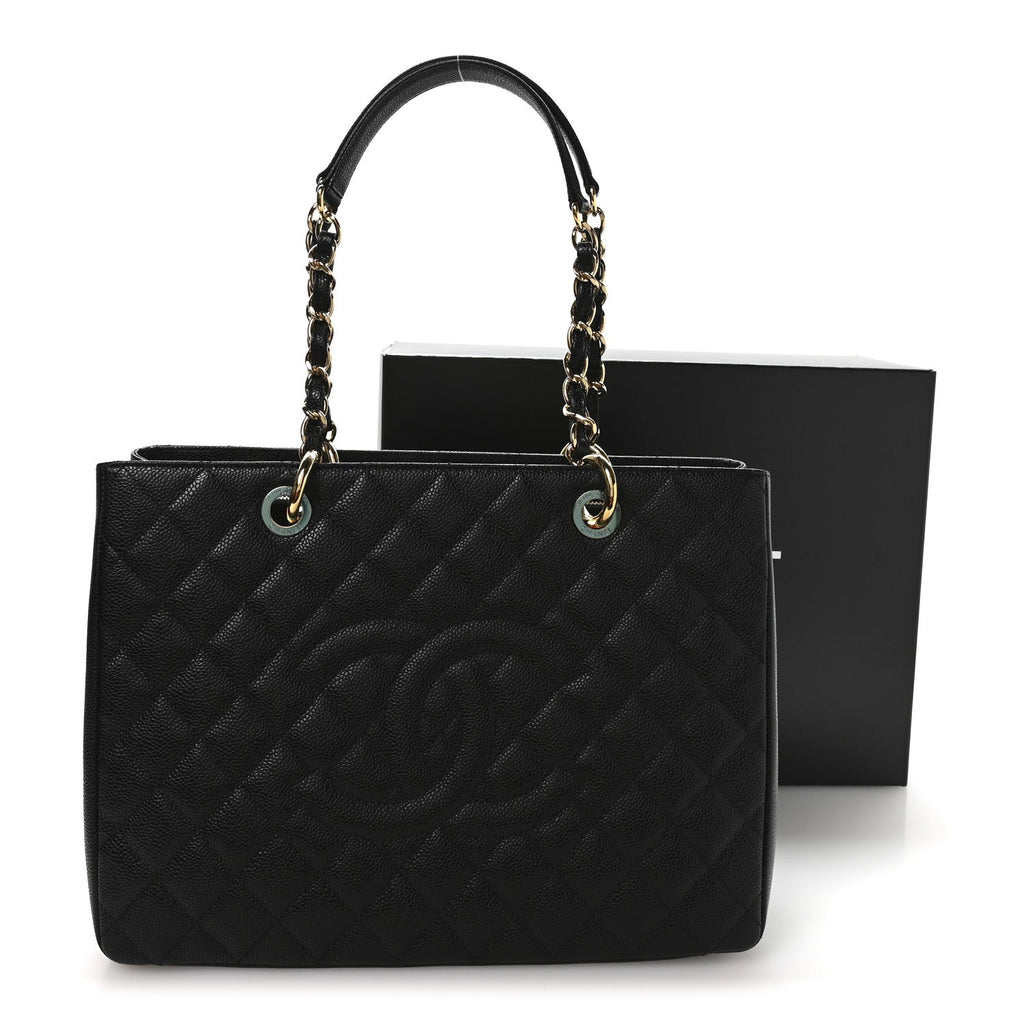 Chanel Caviar Quilted Grand Shopping Tote GST Black