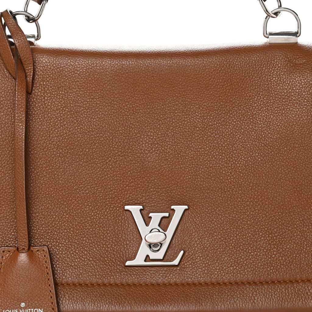 Louis Vuitton Soft Calfskin Lockme II Top Handle Cognac