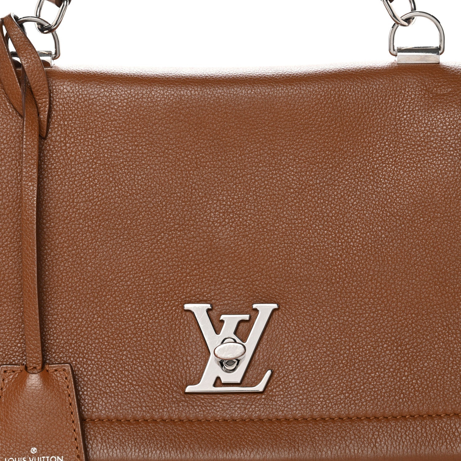Louis Vuitton Soft Calfskin Lockme II Top Handle Cognac
