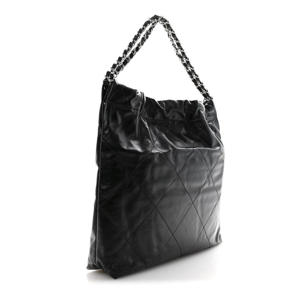 Chanel Shiny Calfskin Quilted Chanel 22 Black
