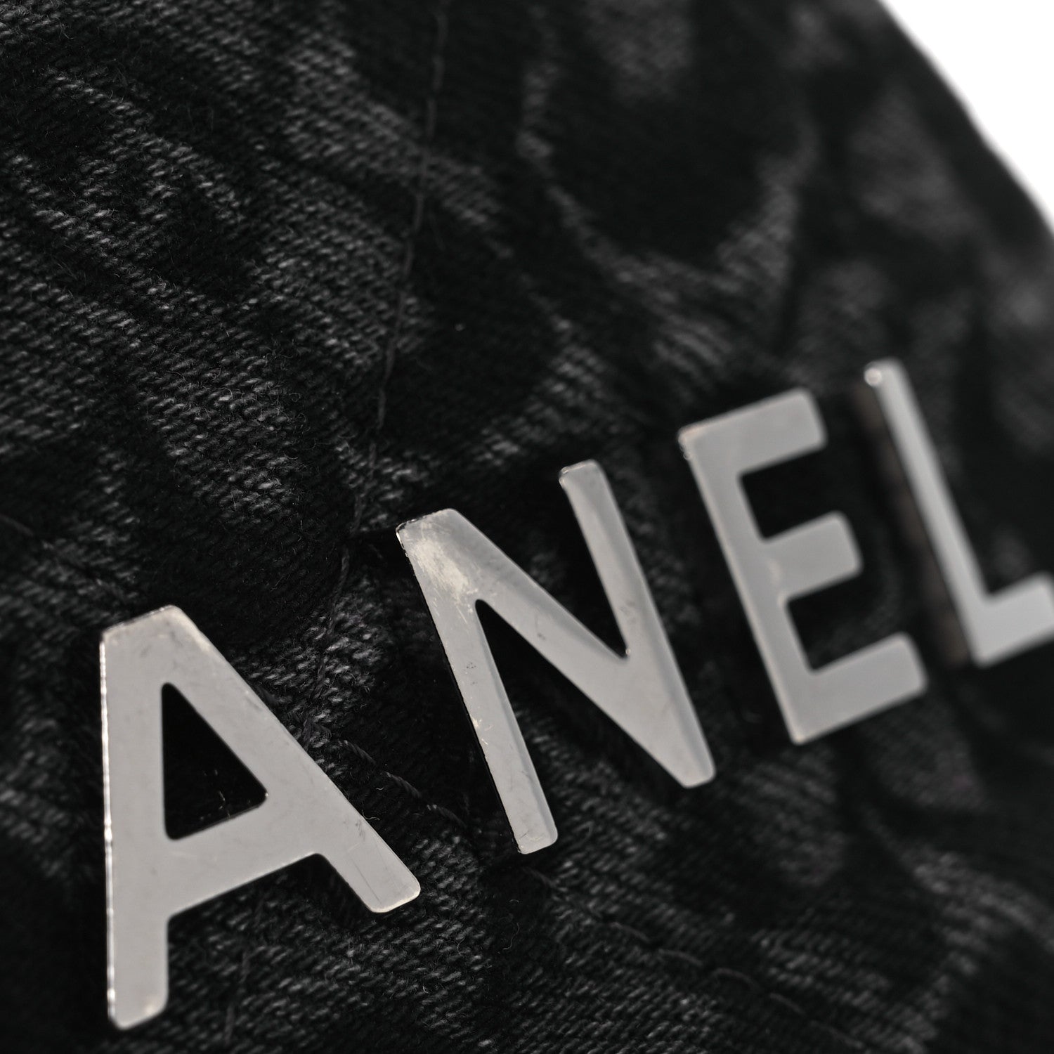 Chanel Denim Quilted Floral Print Mini Chanel 22 Black Grey