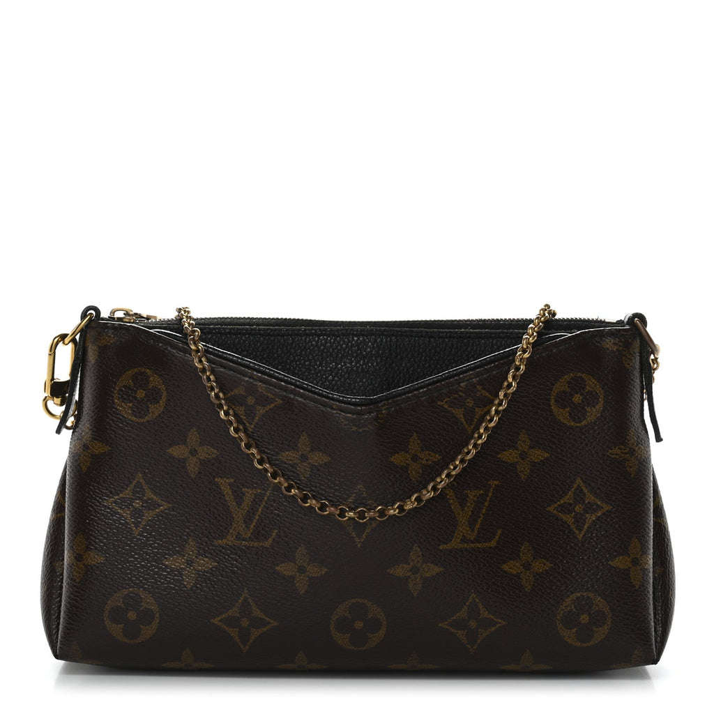 Louis Vuitton Monogram Pallas Clutch Black
