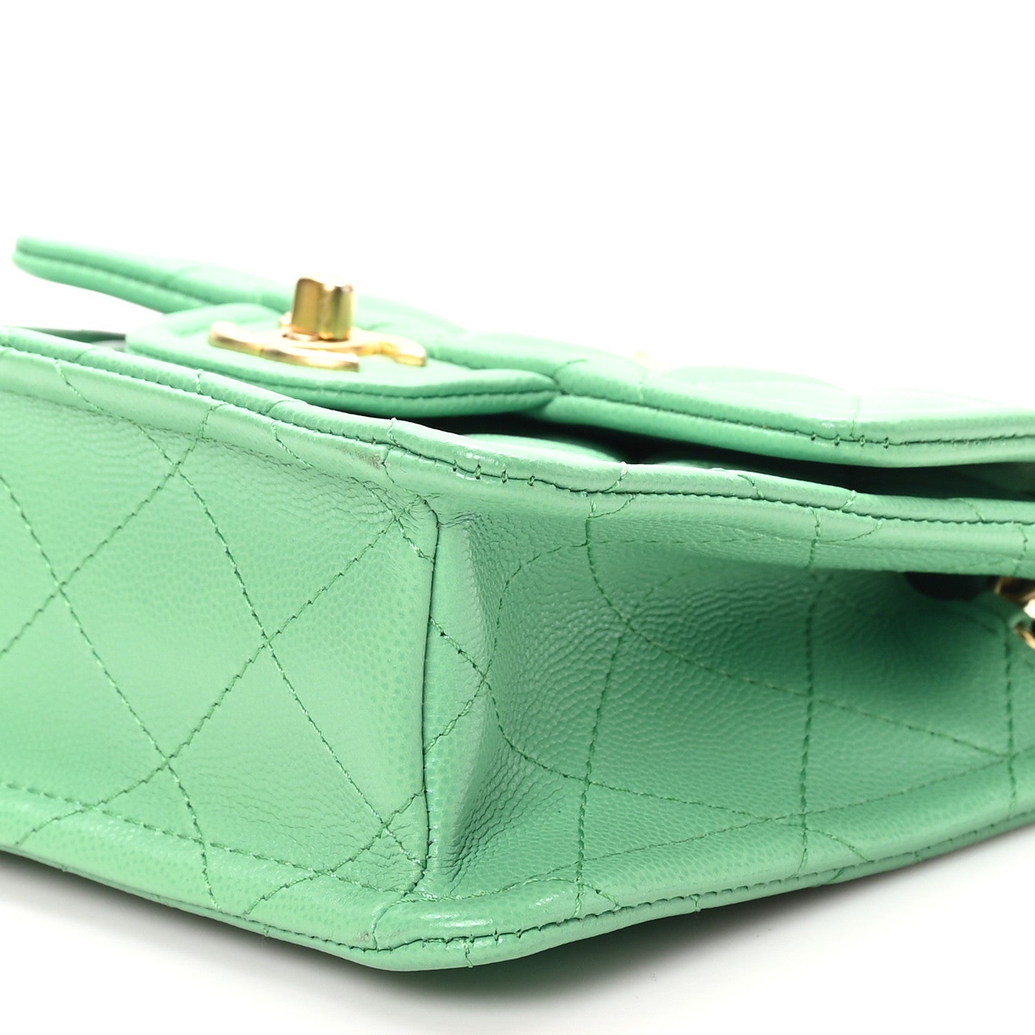 Chanel Caviar Quilted Mini Sweet Classic Flap Green