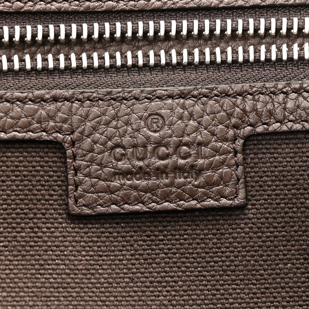 Gucci Monogram Calfskin Web Medium B Shoulder Bag Beige Brown
