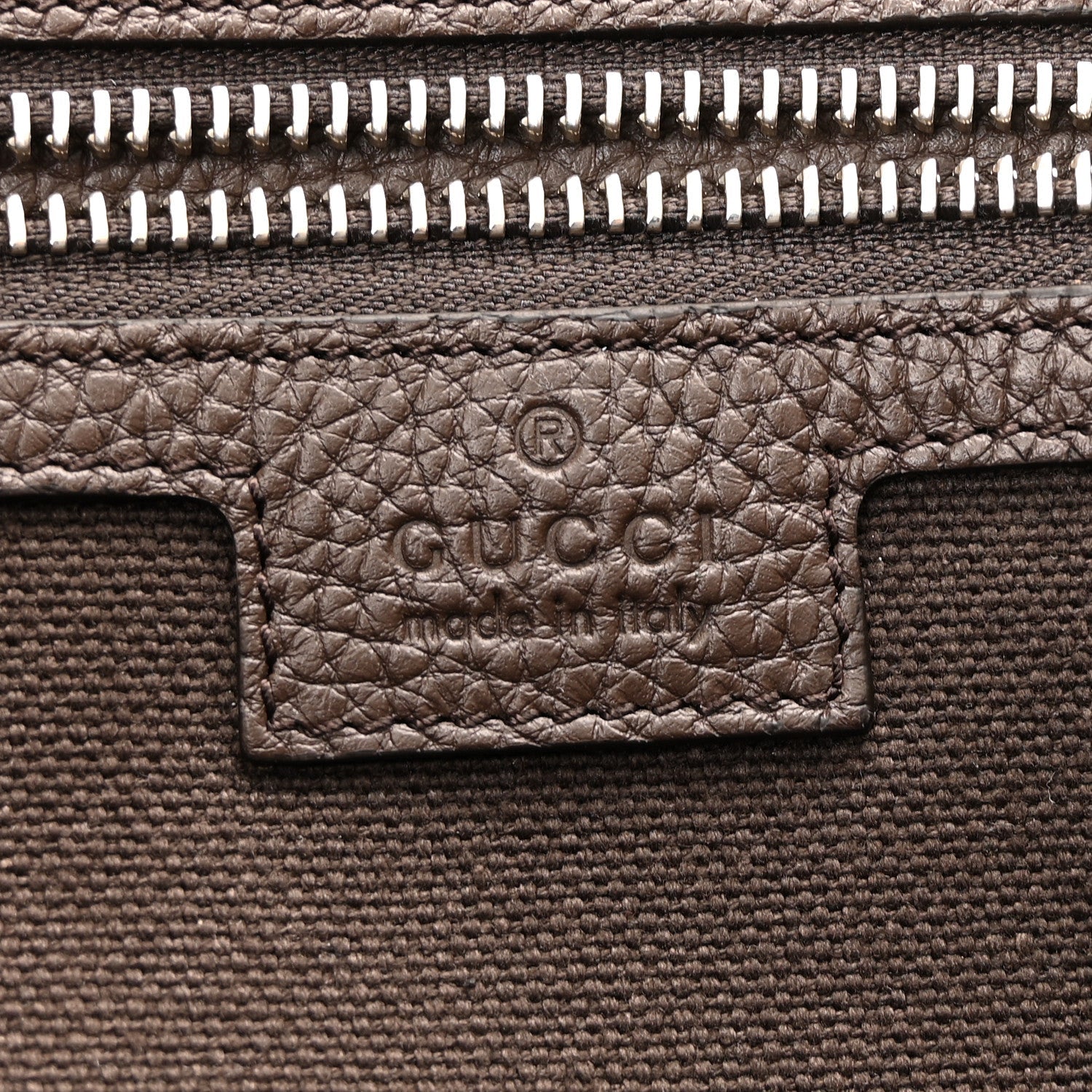 Gucci Monogram Calfskin Web Medium B Shoulder Bag Beige Brown