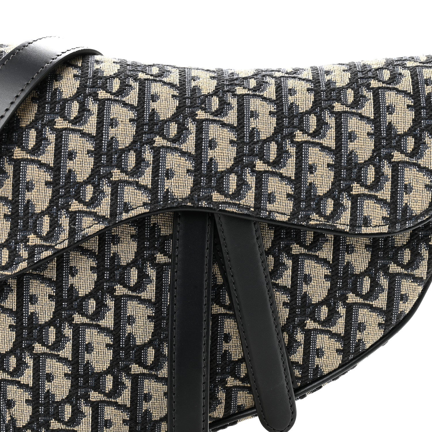 Christian Dior Oblique Saddle Bag With Strap Blue