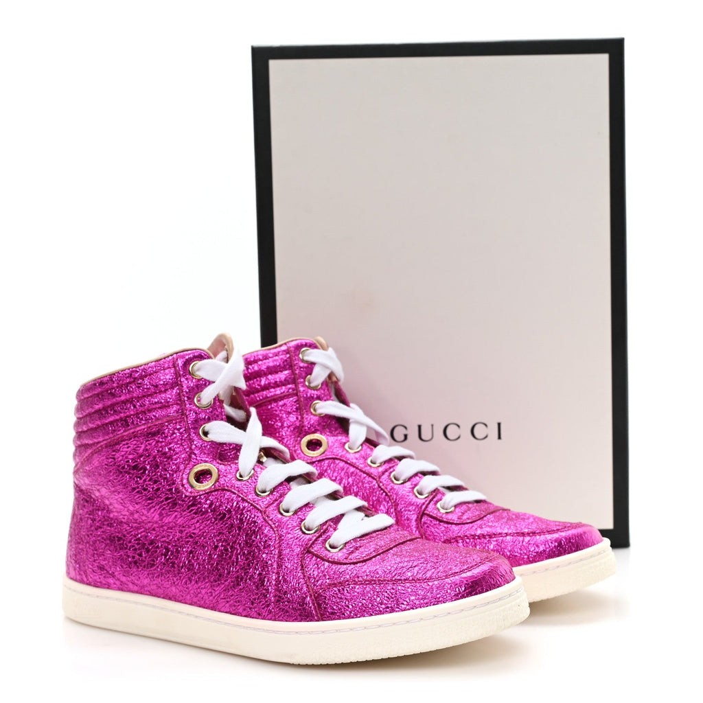 Gucci Galassia Womens High Top Sneakers 36.5 Fuxia