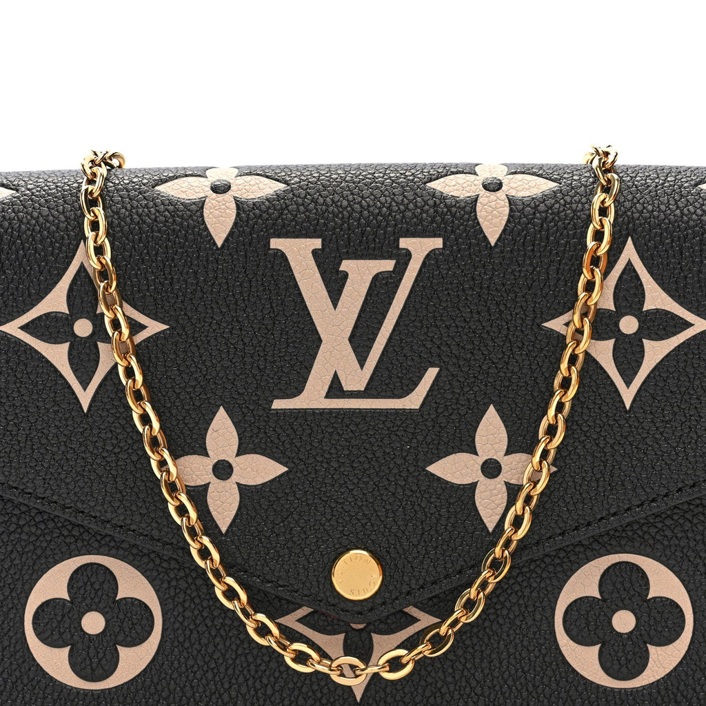 Louis Vuitton Empreinte Monogram Giant Felicie Pochette Black Beige