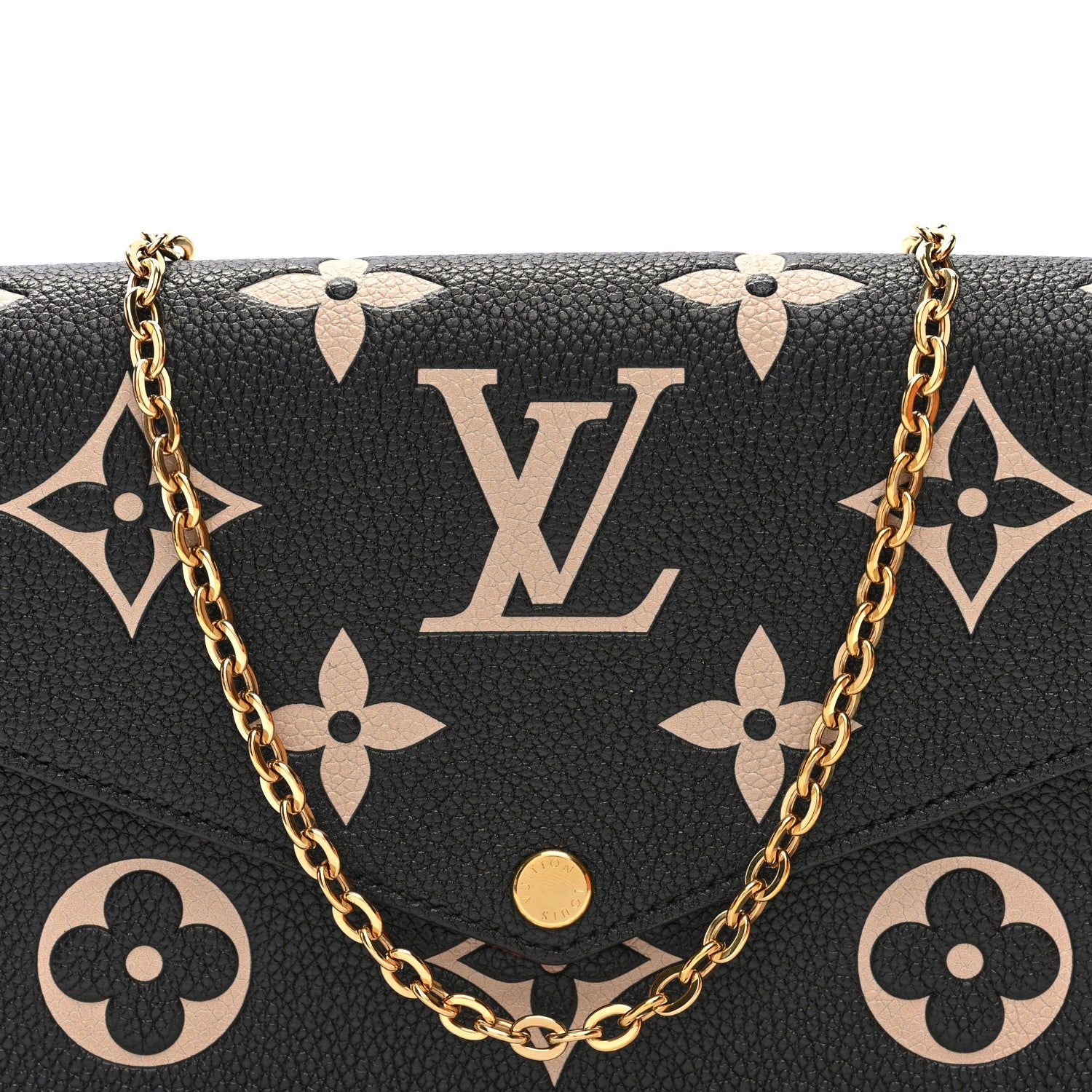 Louis Vuitton Empreinte Monogram Giant Felicie Pochette Black Beige