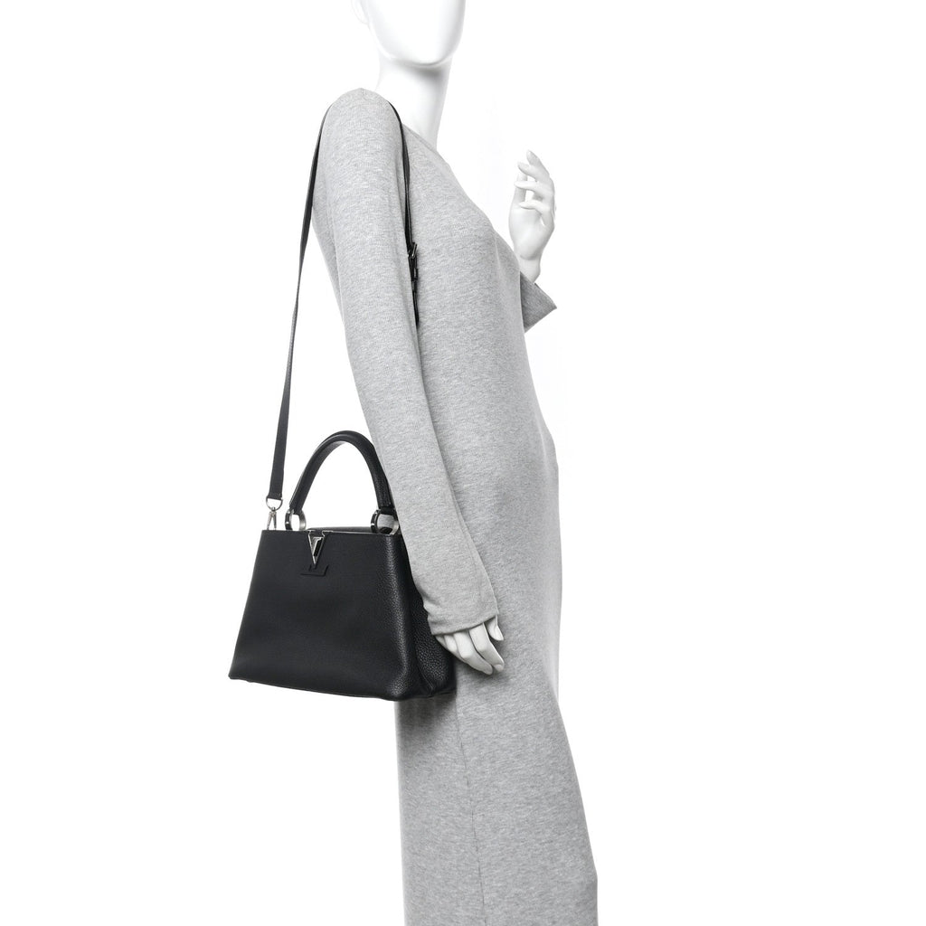 Louis Vuitton Taurillon Capucines PM Black