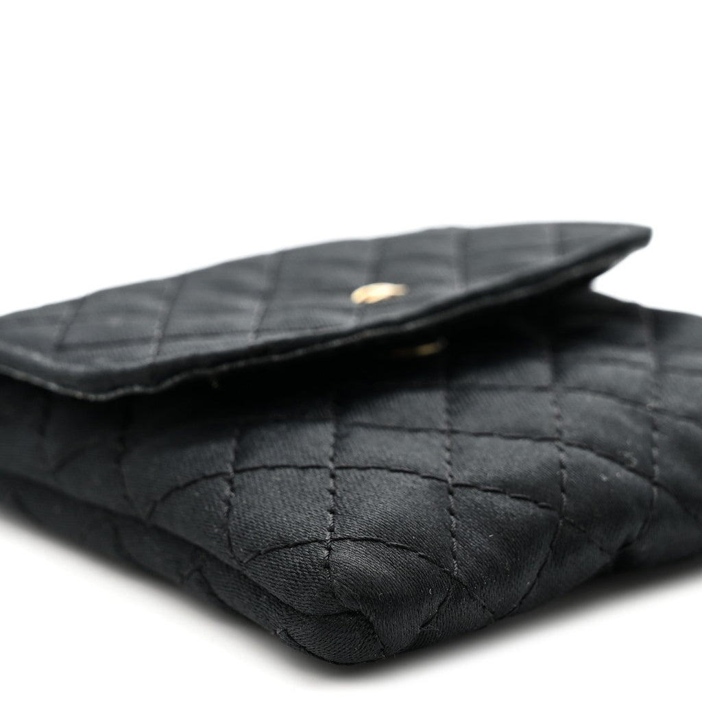 Chanel Jersey Quilted Micro Flap Bag Black