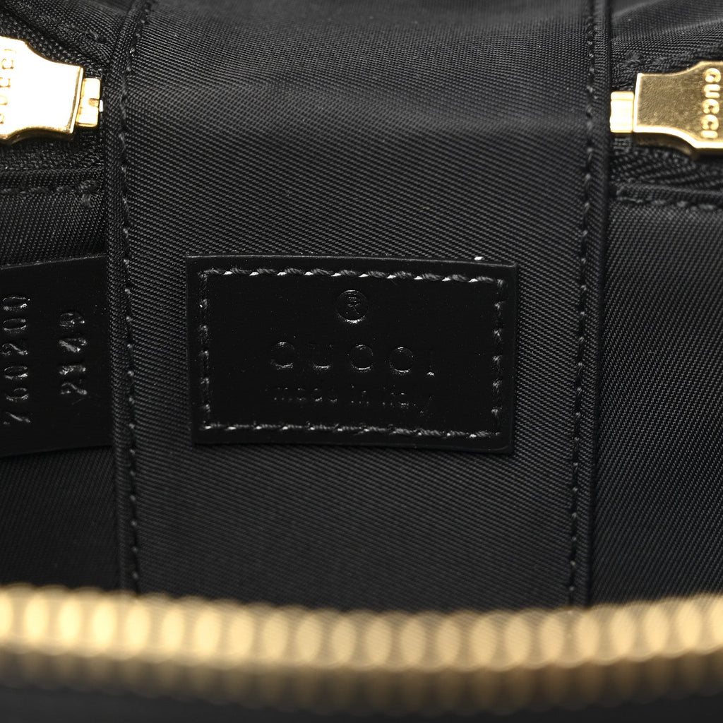 Gucci Calfskin Mini Bamboo Top Handle Shoulder Bag Black