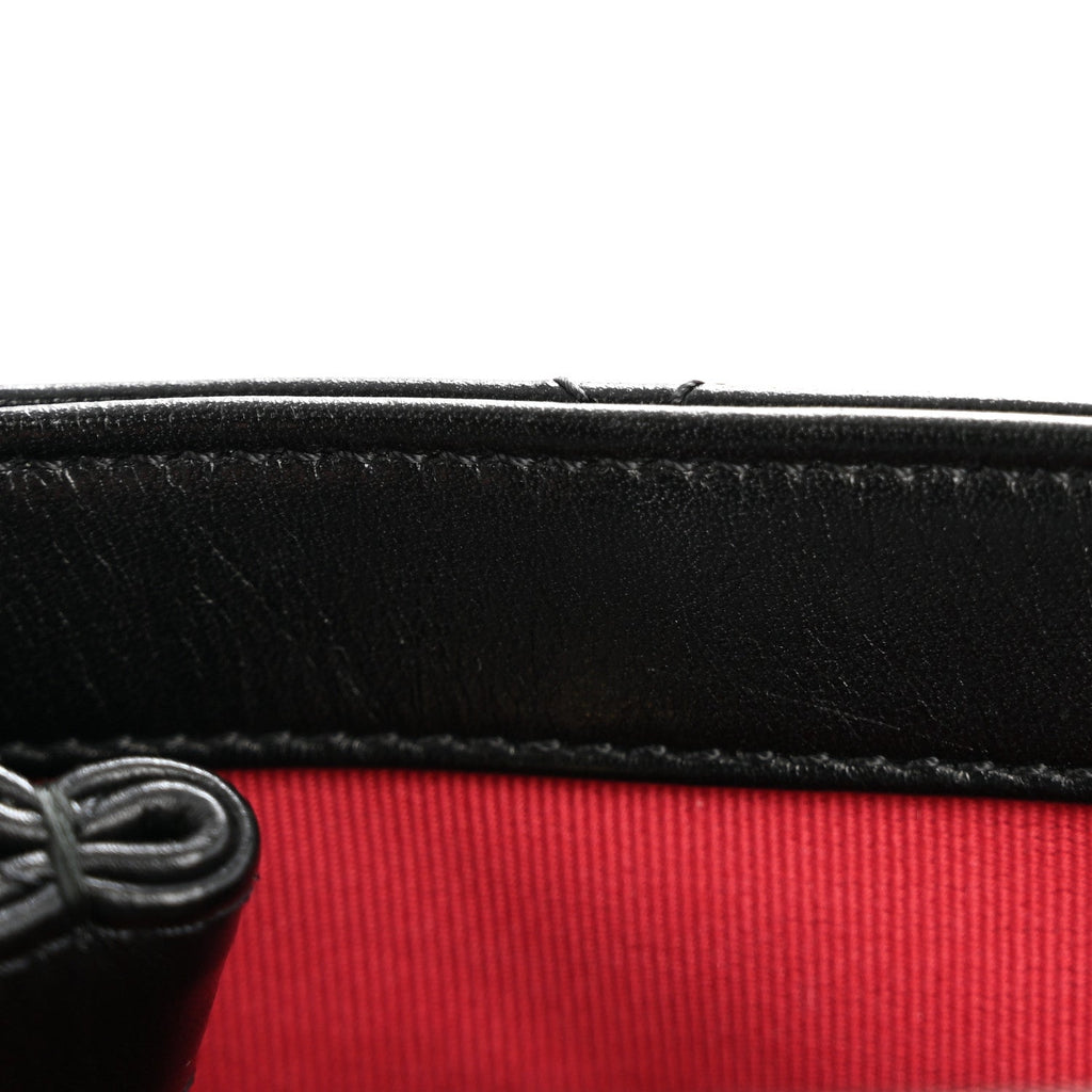 Chanel Glazed Calfskin Quilted Mini Pearl Side Flap Black