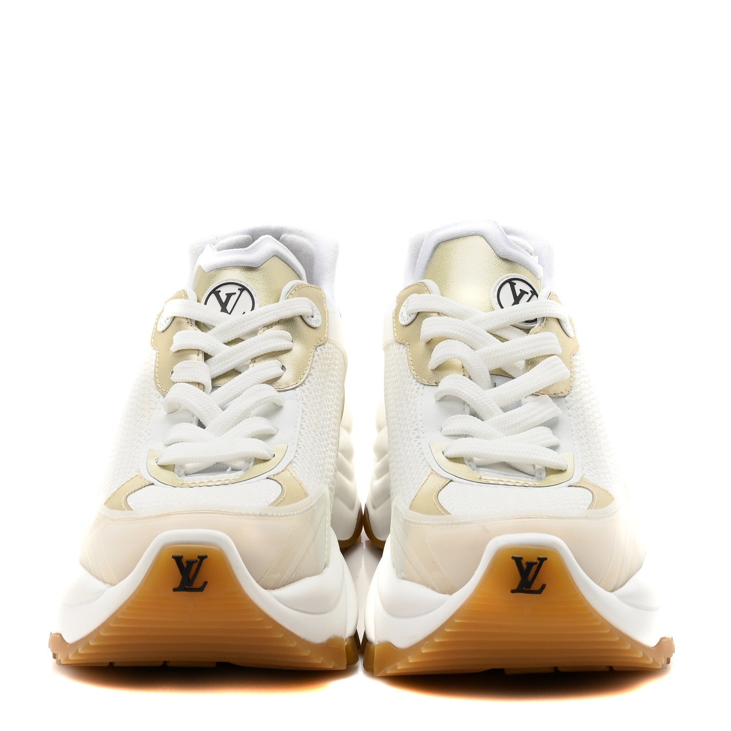 Louis Vuitton Monogram Calfskin Run 55 Sneakers 37 White