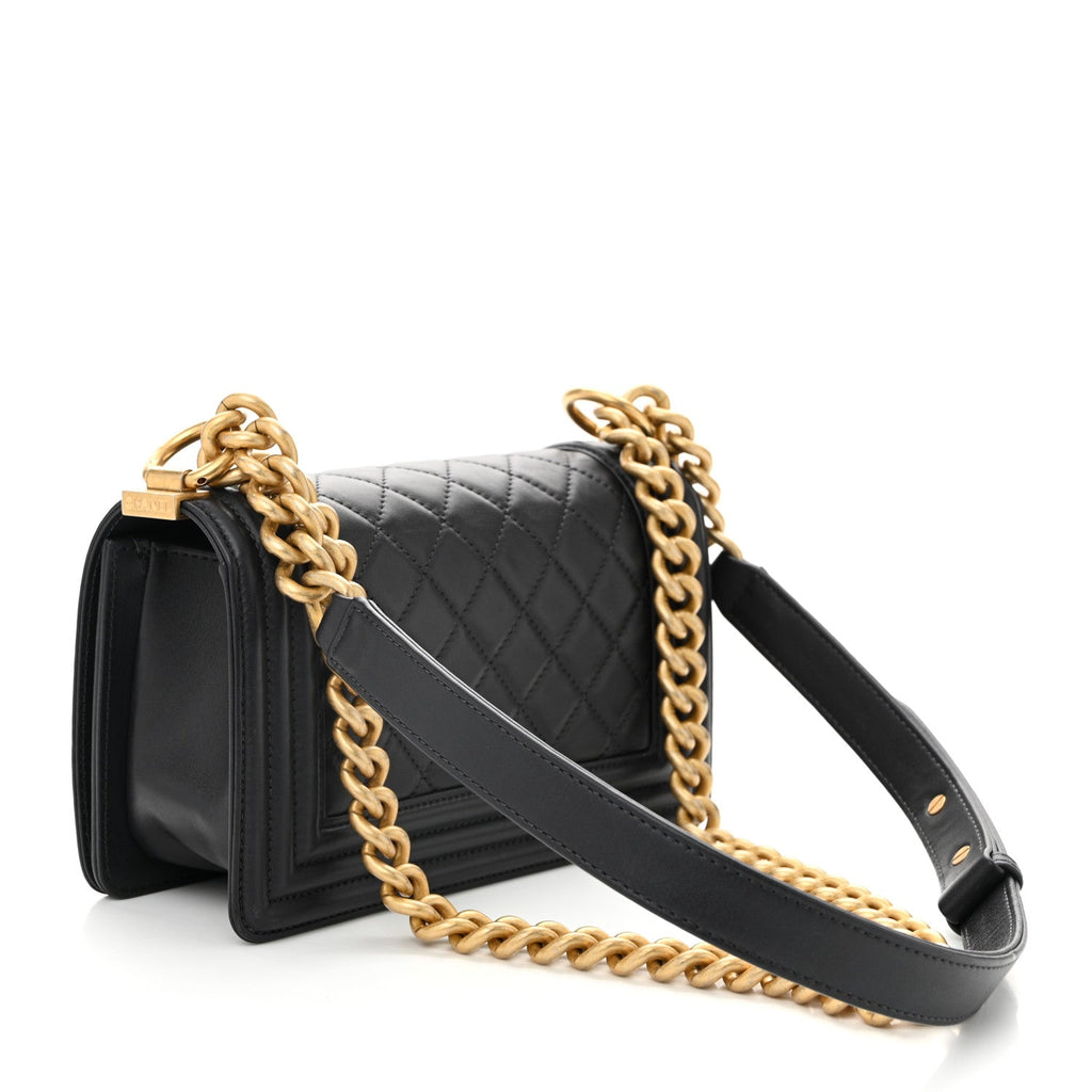 Chanel Calfskin Quilted Small Boy Flap Dark Grey