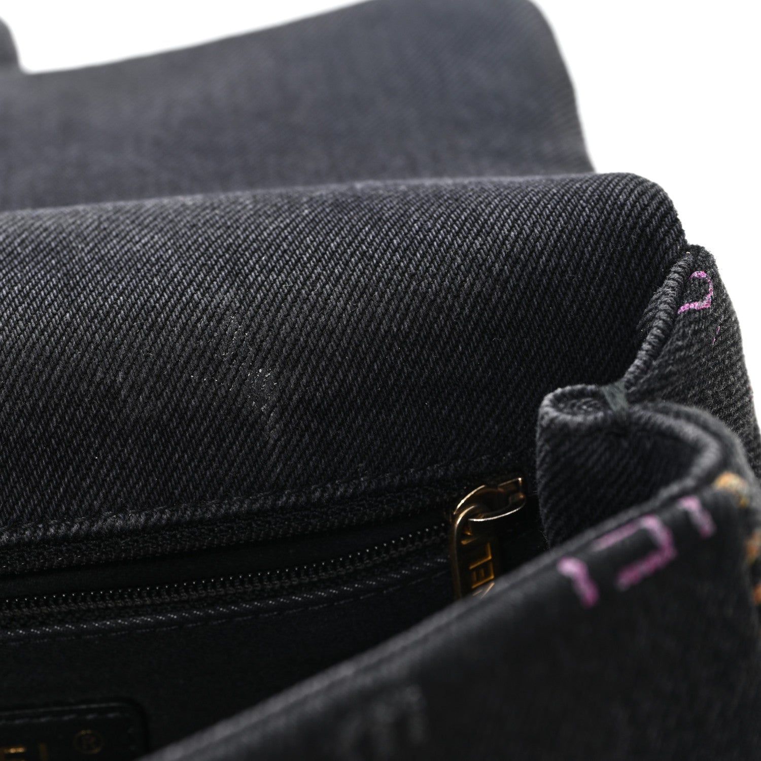 Chanel Denim Quilted Denim Mood Mini Rectangular Flap Black Multicolor