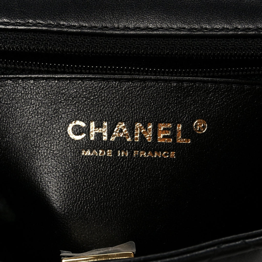 Chanel Lambskin Quilted Mini Square Flap Black
