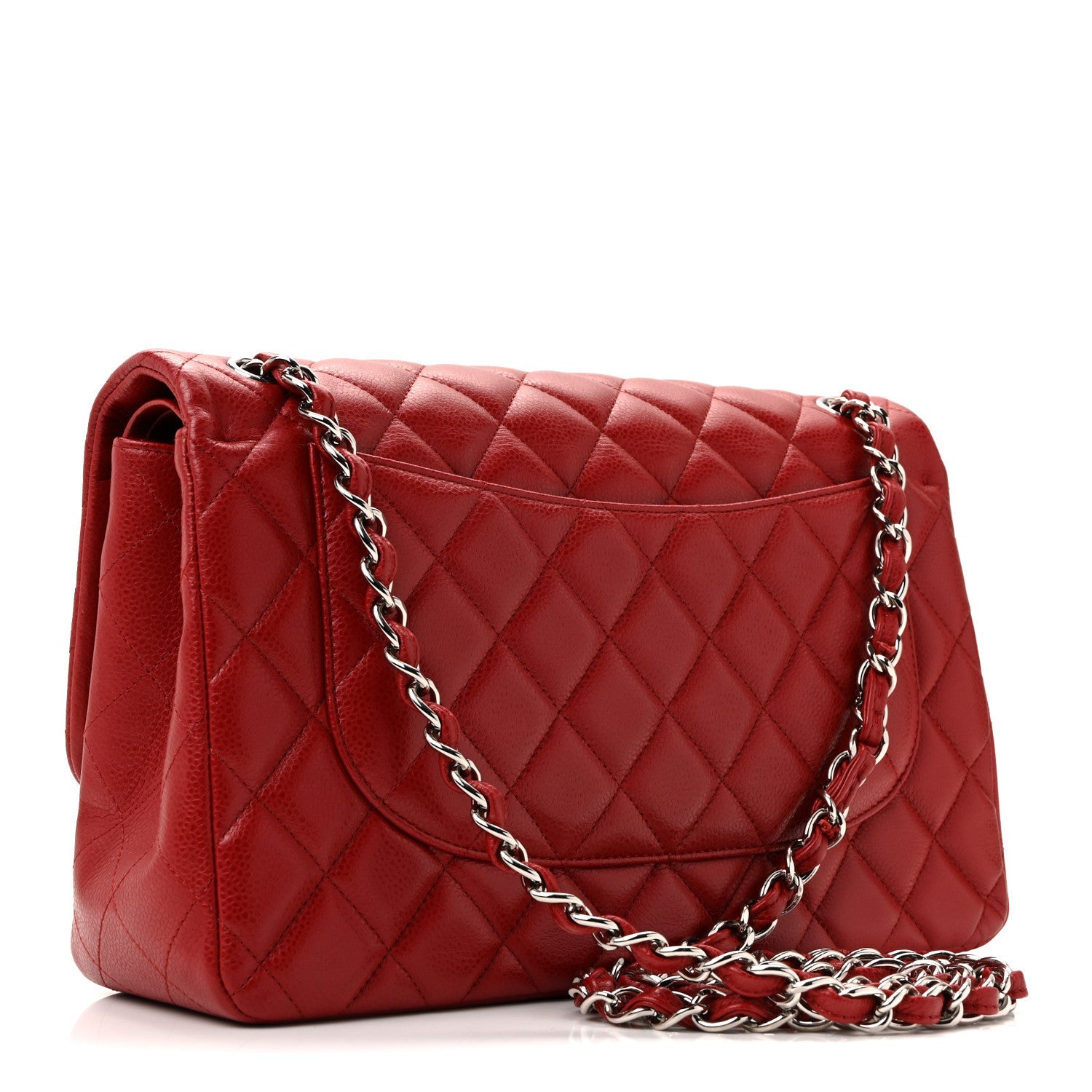 Chanel Caviar Quilted Jumbo Double Flap Dark Red