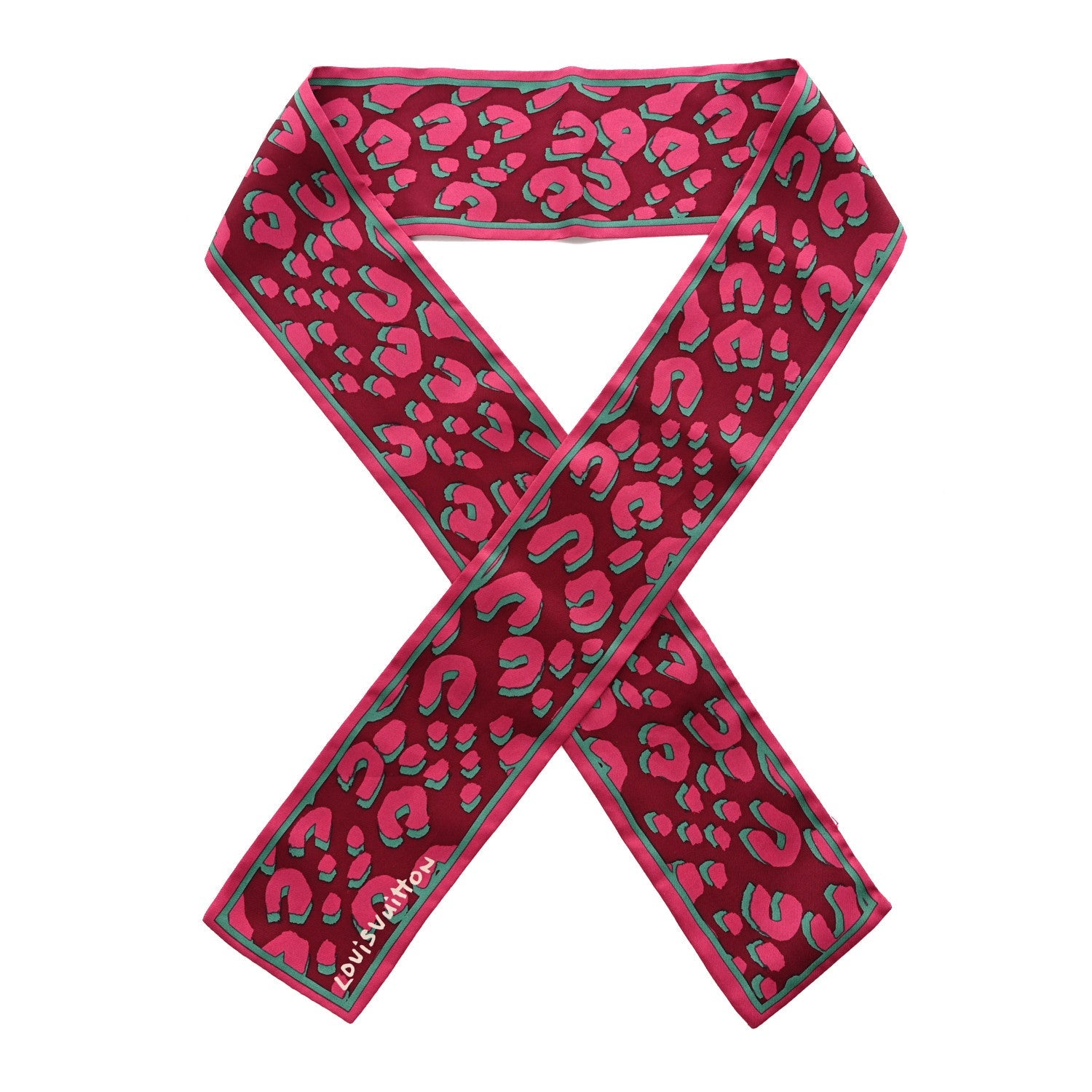 Louis Vuitton Silk Leopard Bandeau Rouge Fauviste