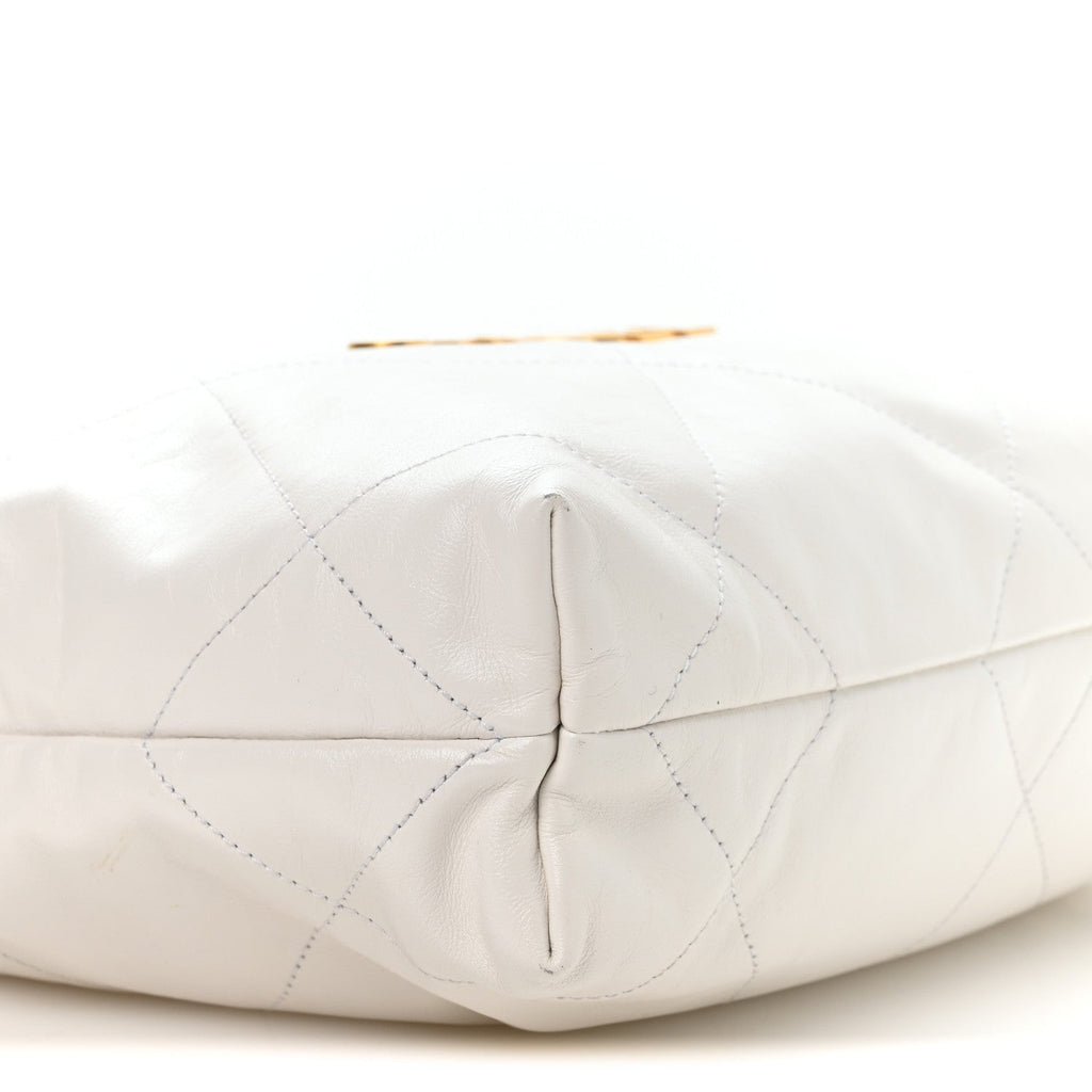 Chanel Shiny Calfskin Quilted Small Chanel 22 White