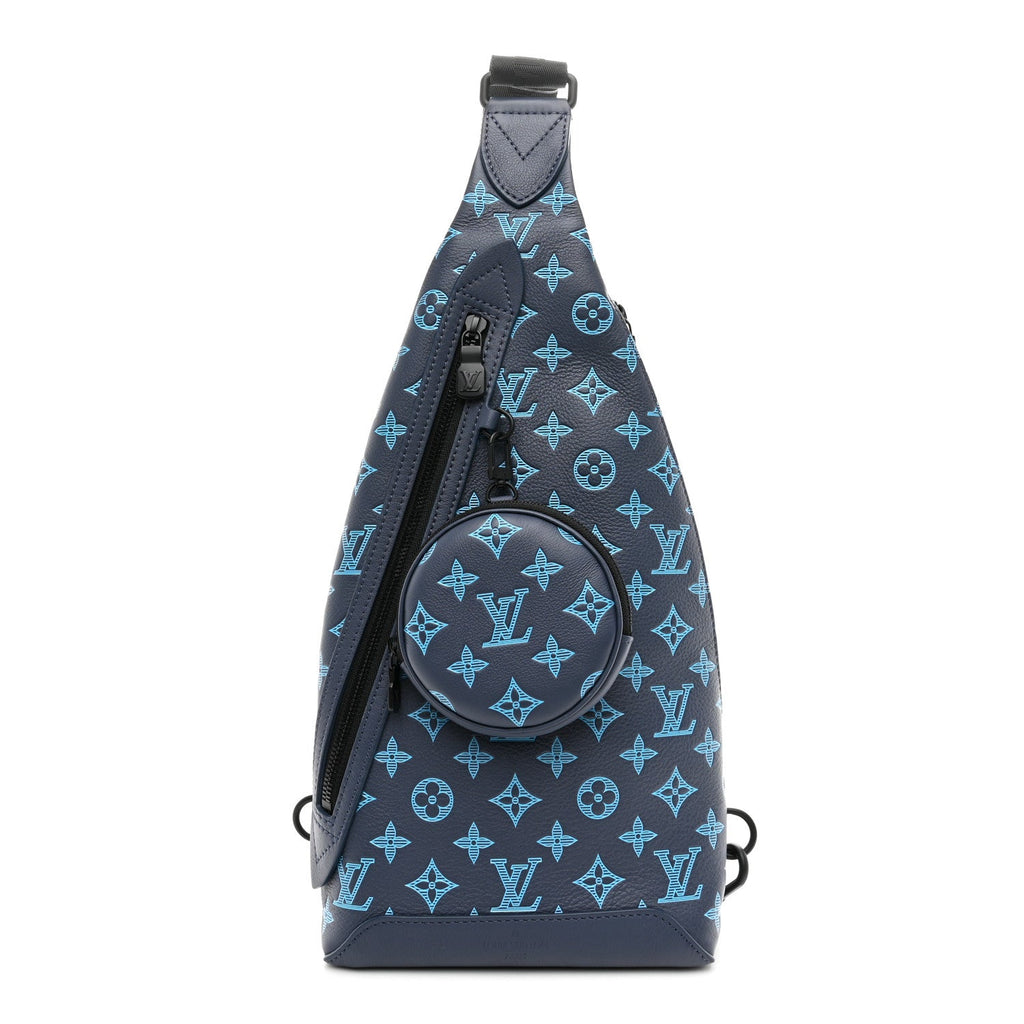 Louis Vuitton Monogram Shadow Duo Slingbag Navy River Blue