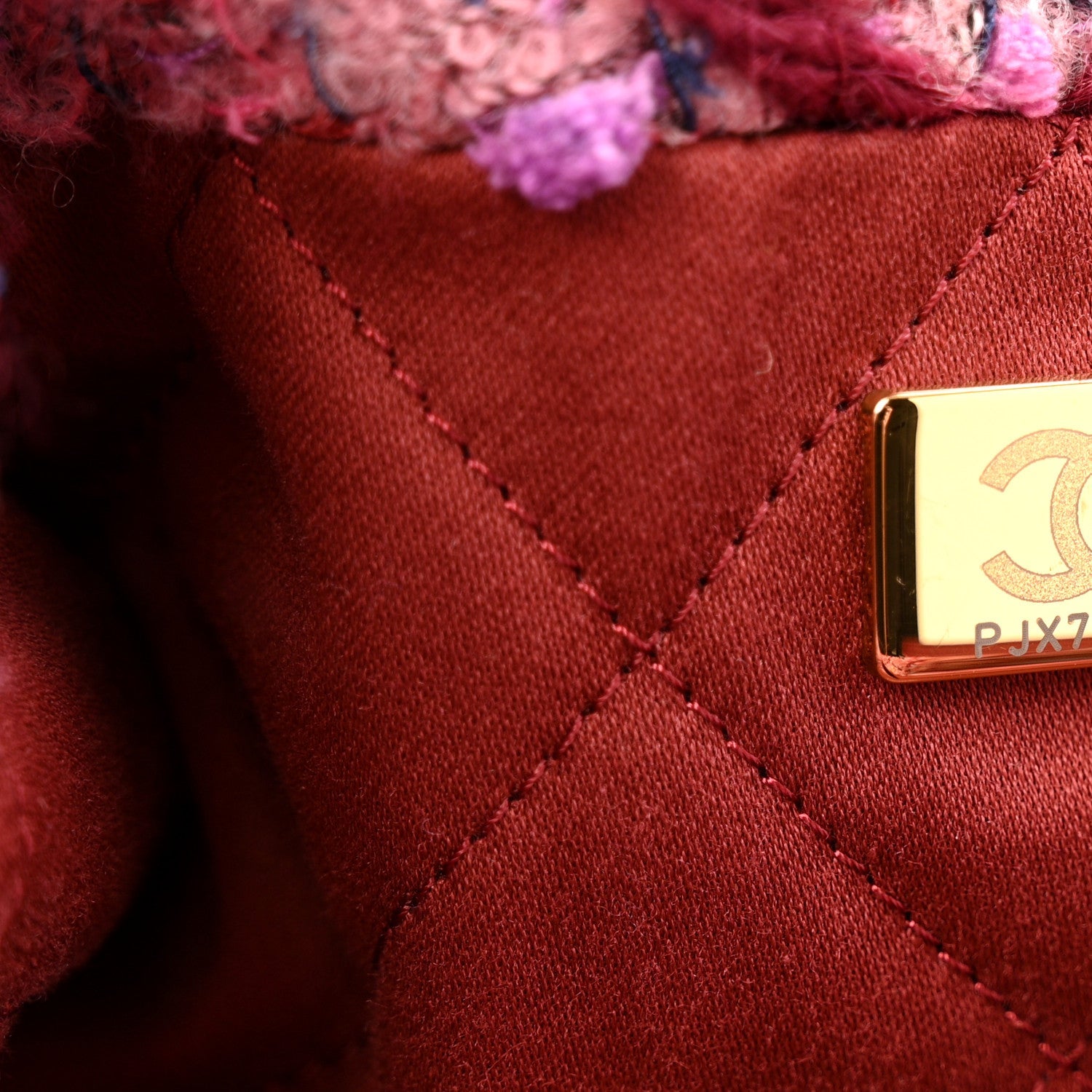 Chanel Tweed Quilted Chanel 22 Pink Burgundy