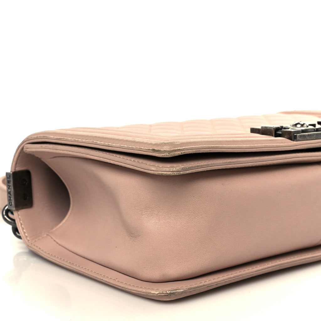 Chanel Lambskin Quilted Medium Boy Flap Light Pink