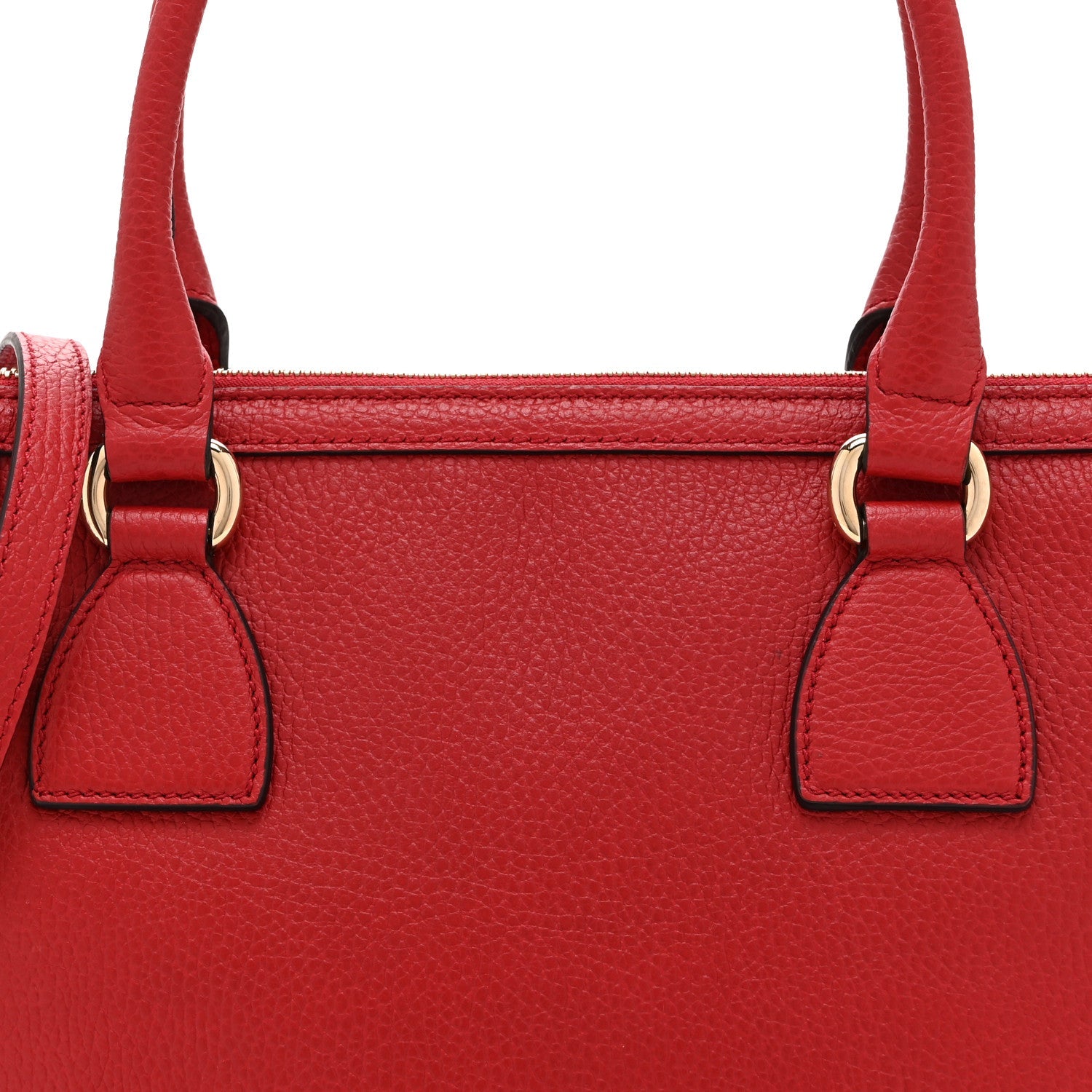 Gucci Dollar Calfskin GG Charm Satchel Red