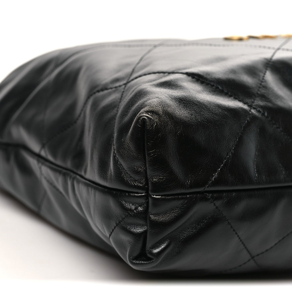 Chanel Shiny Calfskin Quilted Chanel 22 Black