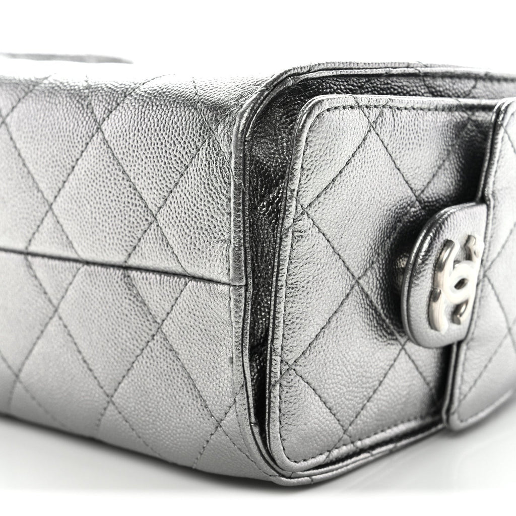 Chanel Metallic Caviar Quilted Mini Chanel 25 Handbag Anthracite