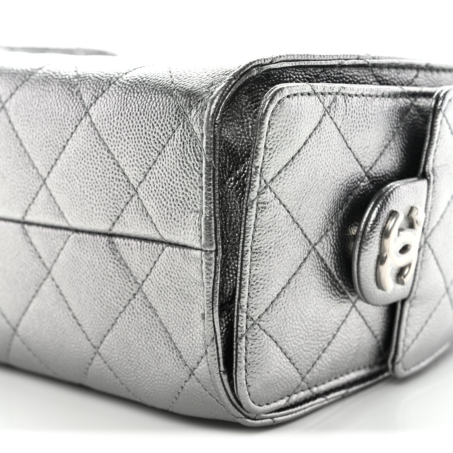 Chanel Metallic Caviar Quilted Mini Chanel 25 Handbag Anthracite