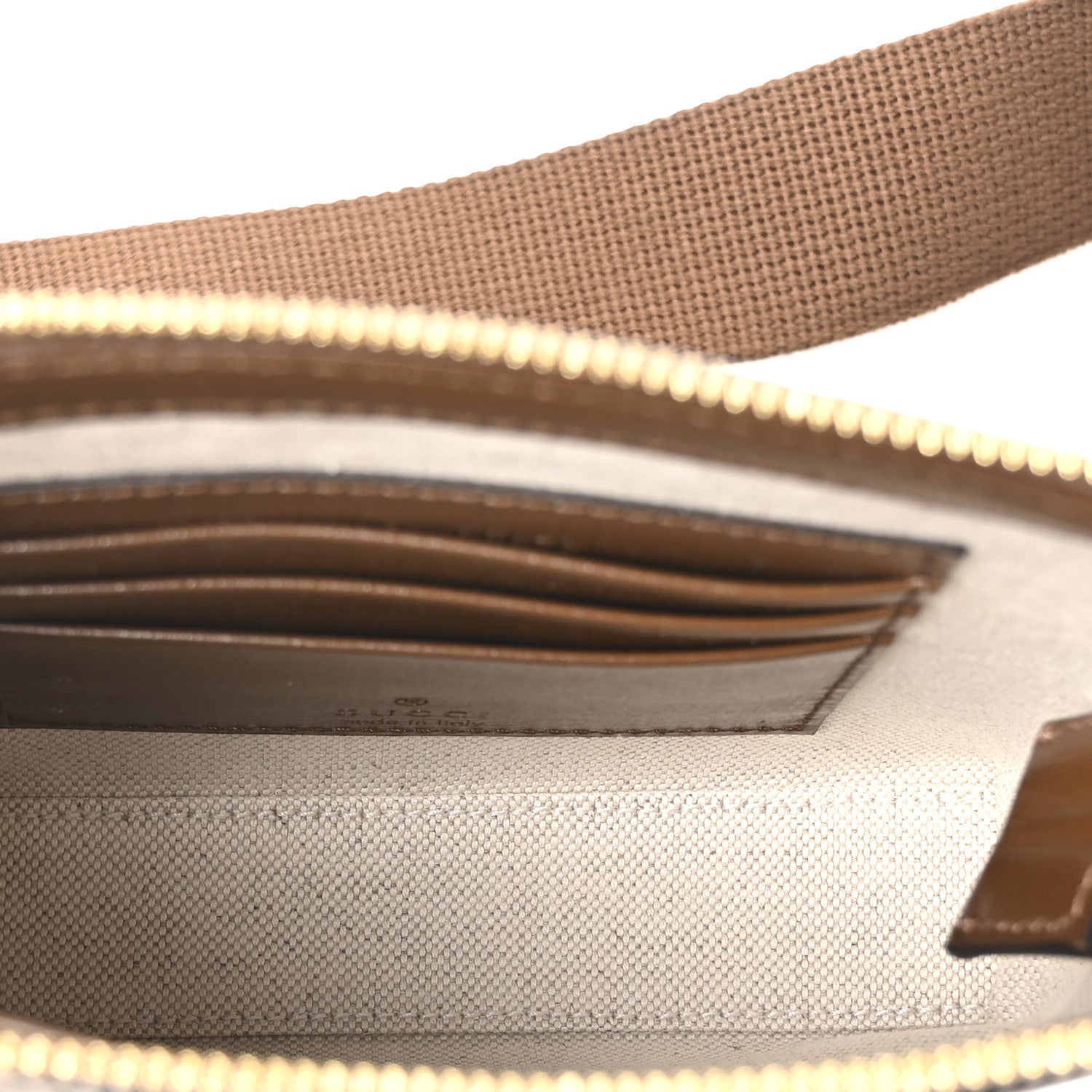 Gucci GG Supreme Monogram Azalea Calfskin Small Retro Interlocking G Wristlet Messenger Bag Beige Ebony Brown Sugar