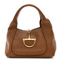 Gucci Grained Calfskin Softbit Medium Shoulder Bag Brown