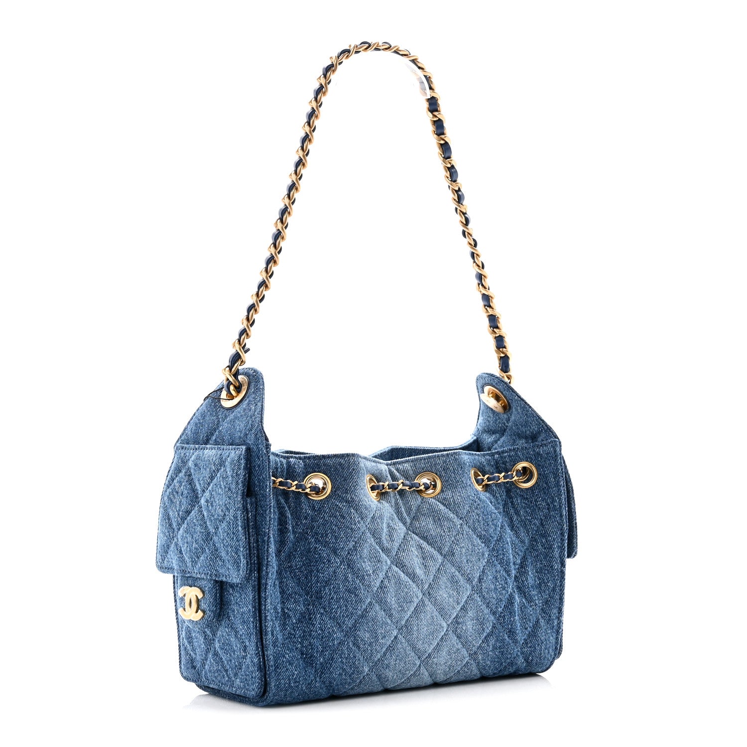 Chanel Washed Denim Quilted Mini Chanel 25 Handbag Blue