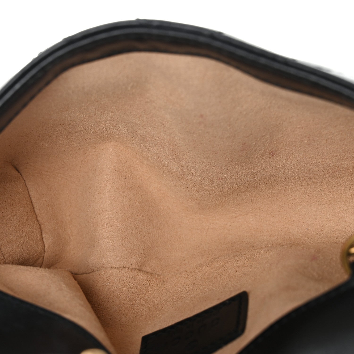 Gucci Calfskin Matelasse Super Mini GG Marmont Shoulder Bag Black